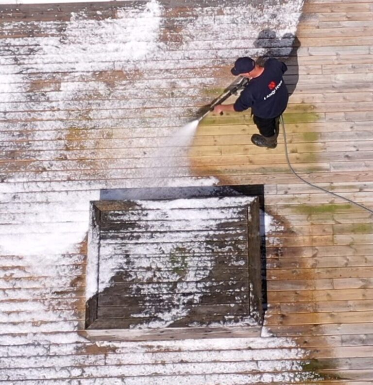 Algbehandling af en træterrasse