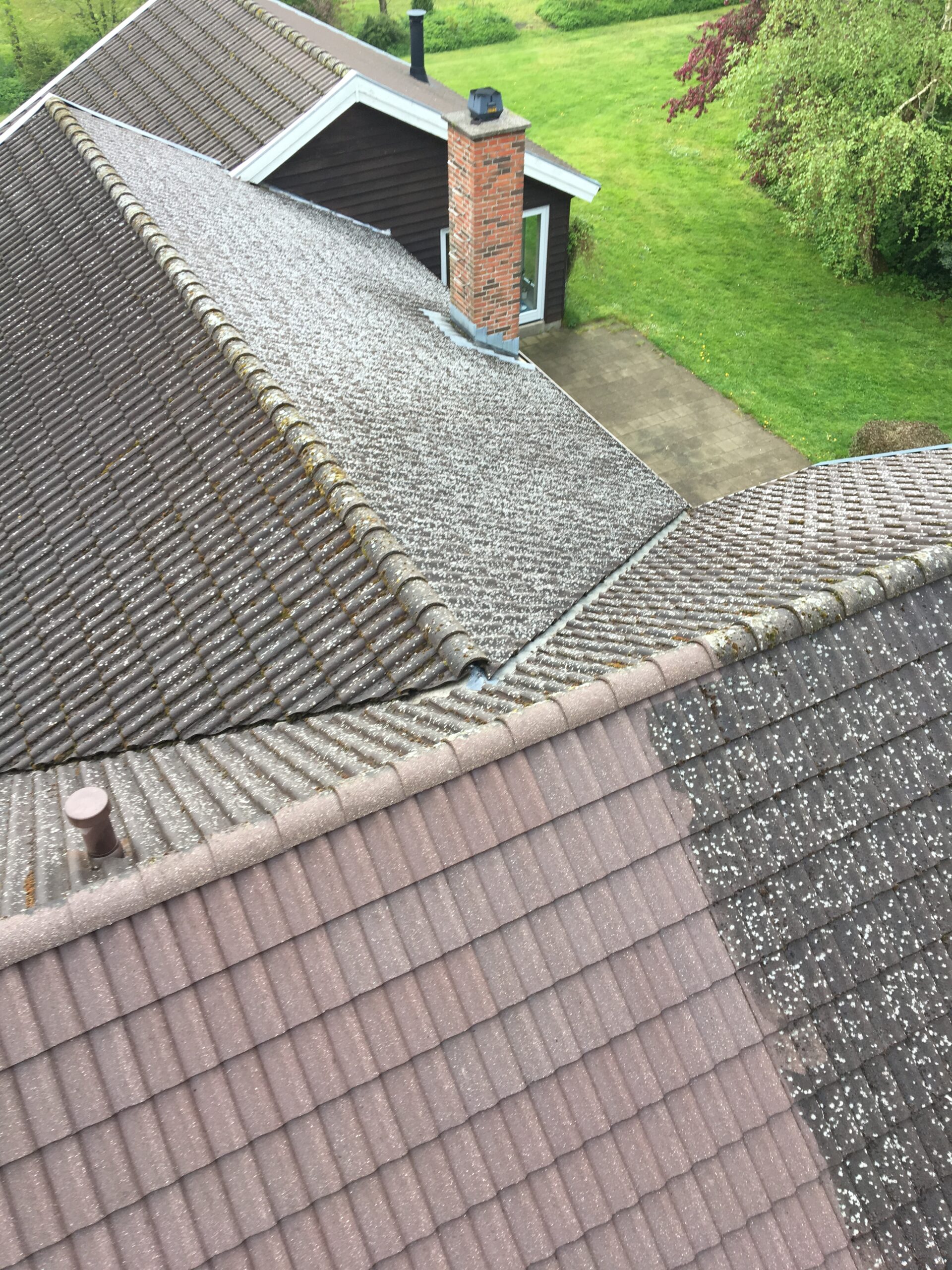 Tagrens før og efter – tydelig forskel mellem behandlet og ubehandlet tag