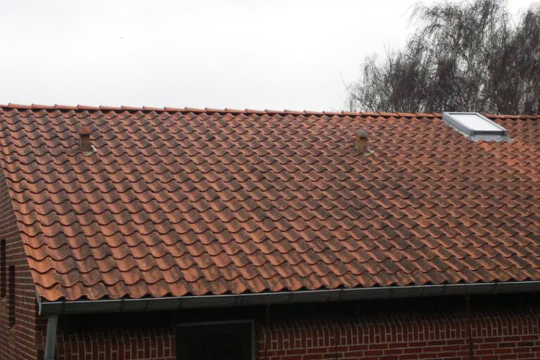 Betintag som er ramt af mørke algevækster og er klar til at få professionel algebehandling