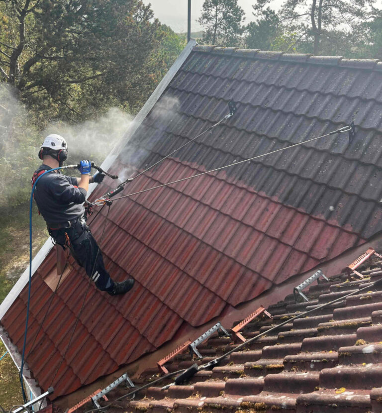 Skånsom tagrens udført af fagfolk med sikkerhedsline