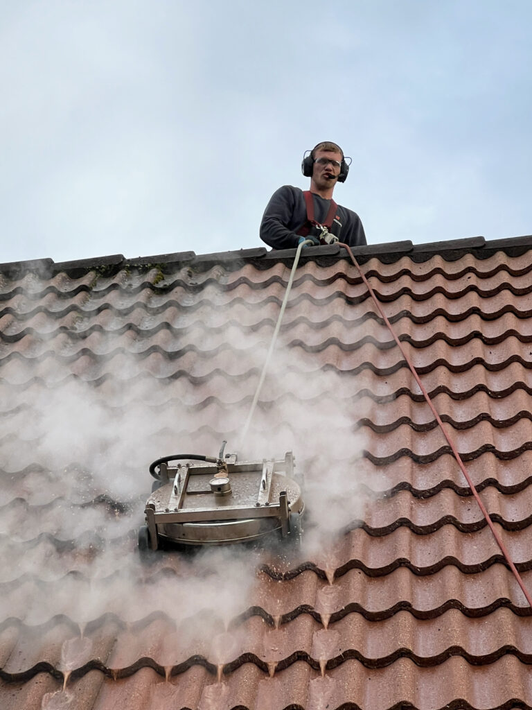 Tips til vedligeholdese af tag, så taget holdes fri for alger og mos.